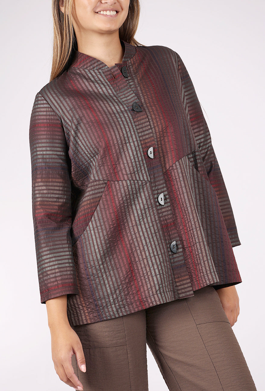 Niche Shimmer Stripe Highline Jacket, Brown