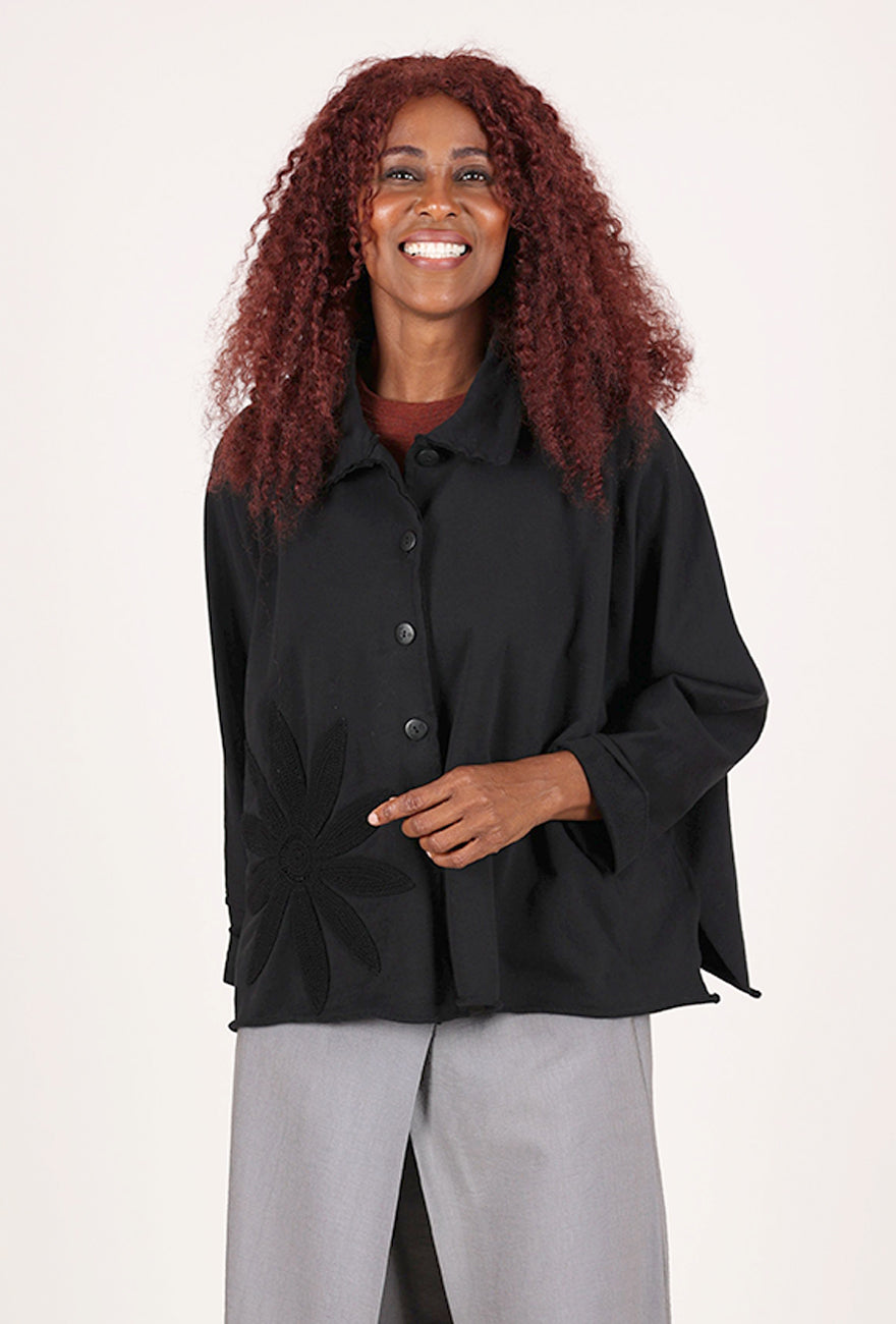 Cheyenne Applique Dolman Jacket, Black