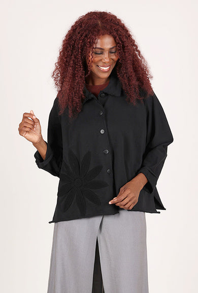 Cheyenne Applique Dolman Jacket, Black