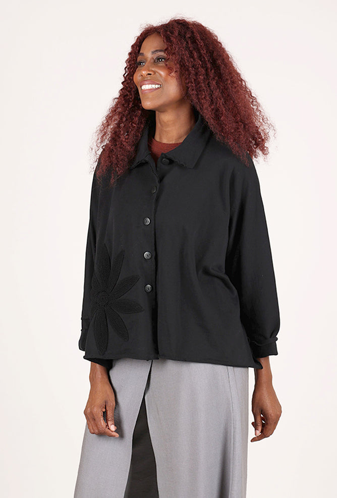 Cheyenne Applique Dolman Jacket, Black