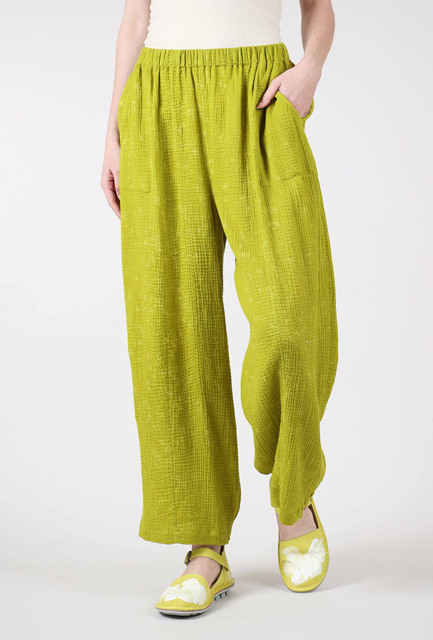 Sun Dye Ripple Kantha Barrel Pant, Chartreuse – Evie Lou