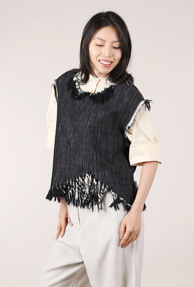 La Vaca Loca Faceta Top, Blue-Black