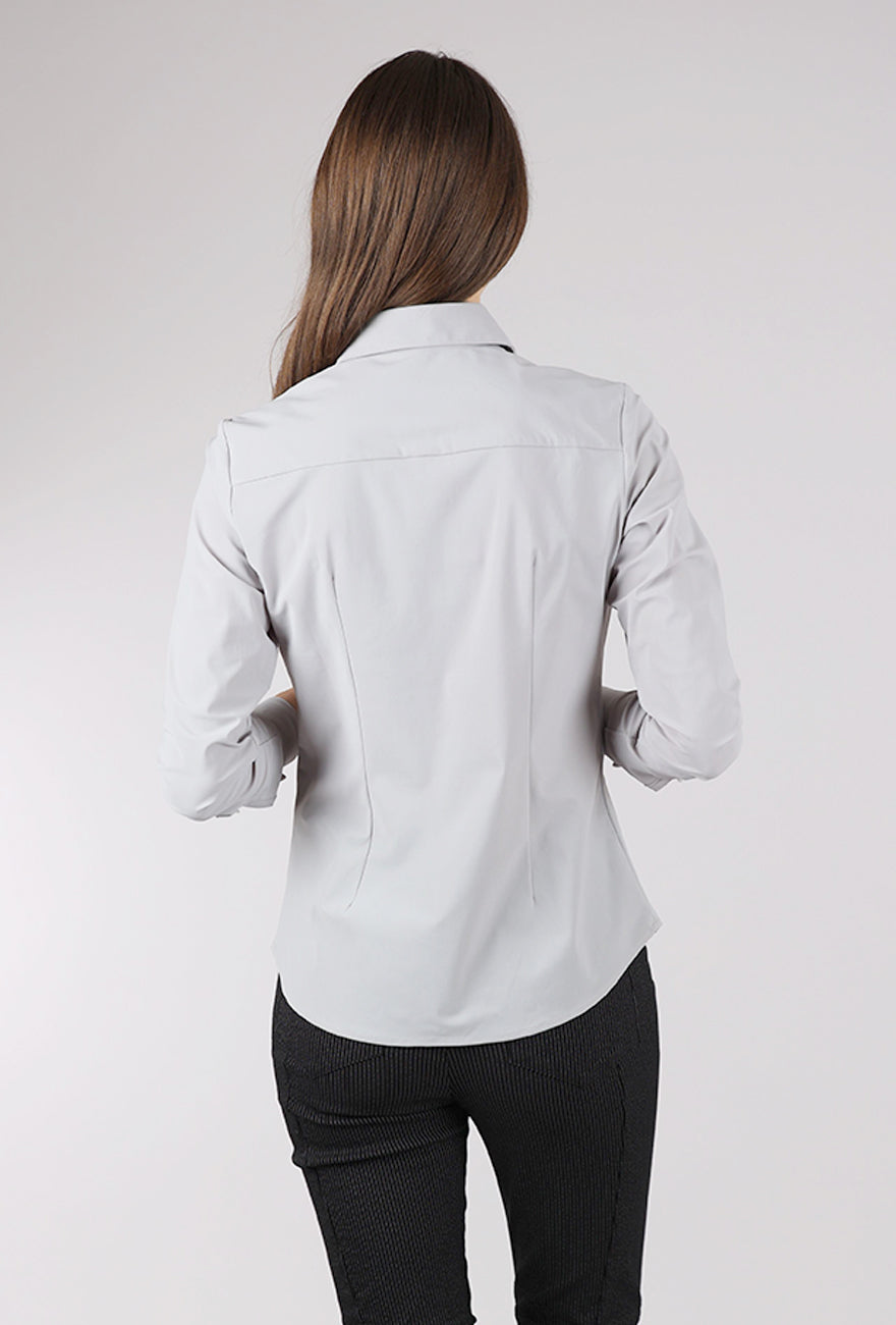Ameliora Dawn Tech Button-Up Shirt, Silver