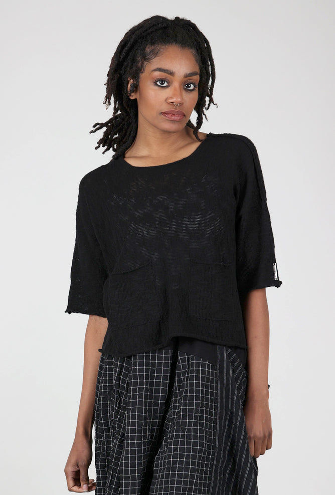 Paper Temples Reverse Sweater, Black