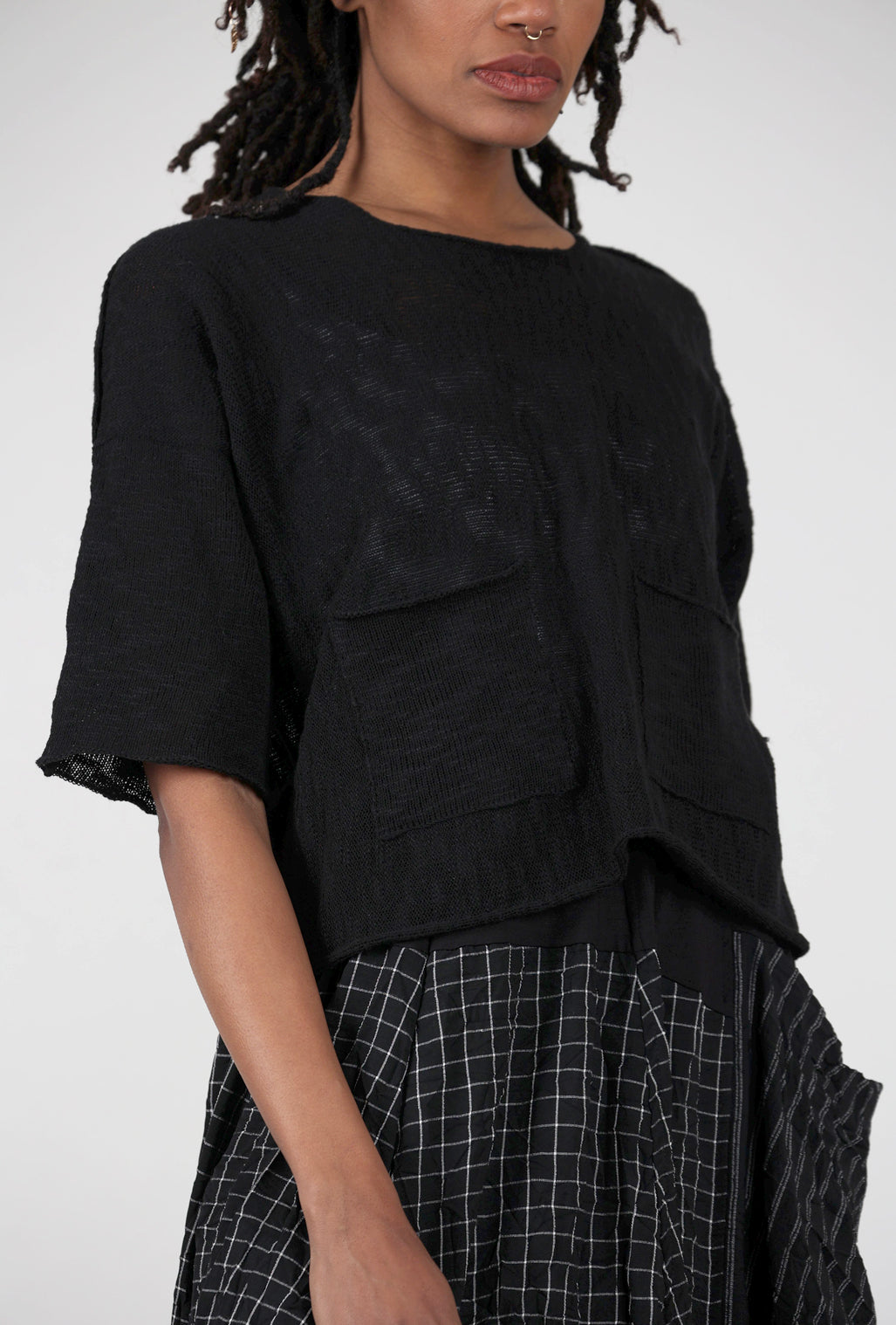 Paper Temples Reverse Sweater, Black