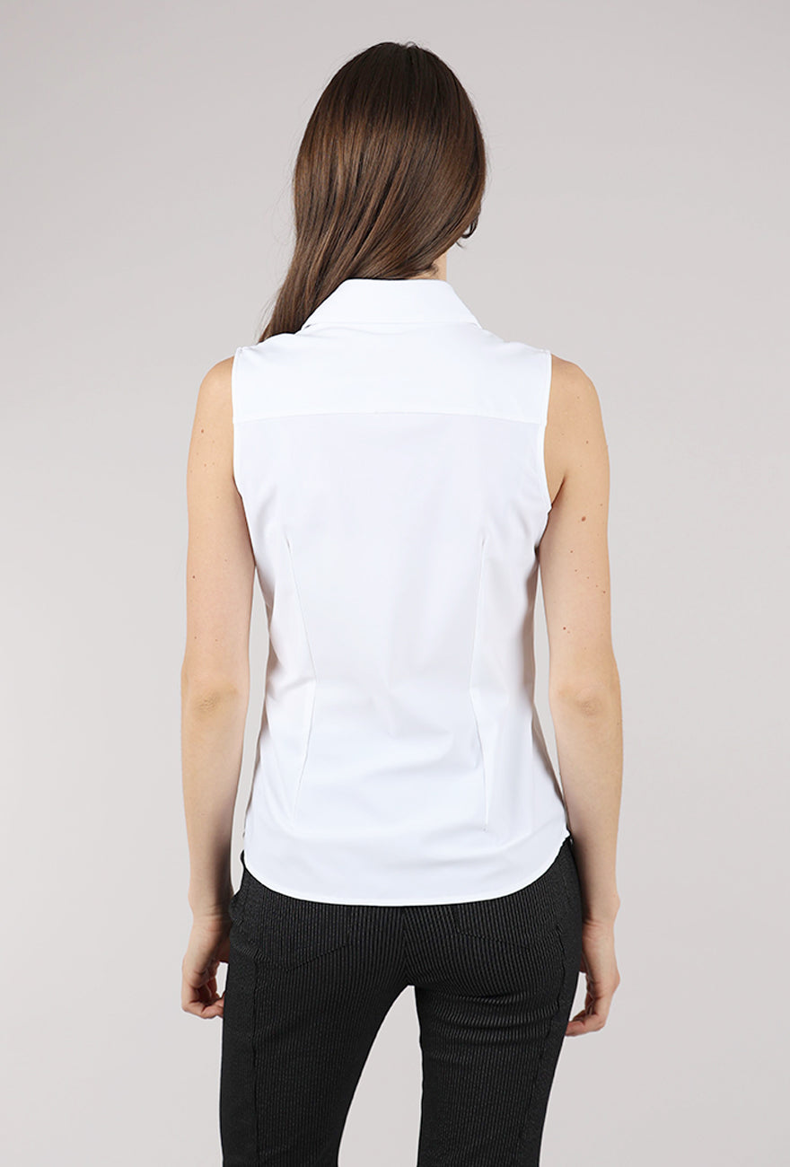 Ameliora Annie S/L Tech Button-Up Shirt, White