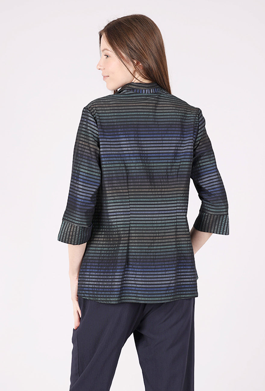 Niche Shimmer Stripe Lily Blouse, Blue