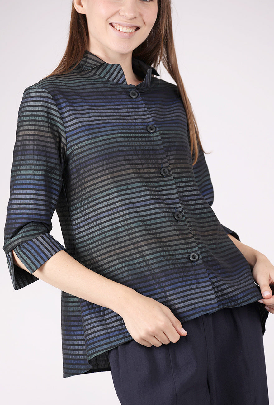 Niche Shimmer Stripe Lily Blouse, Blue