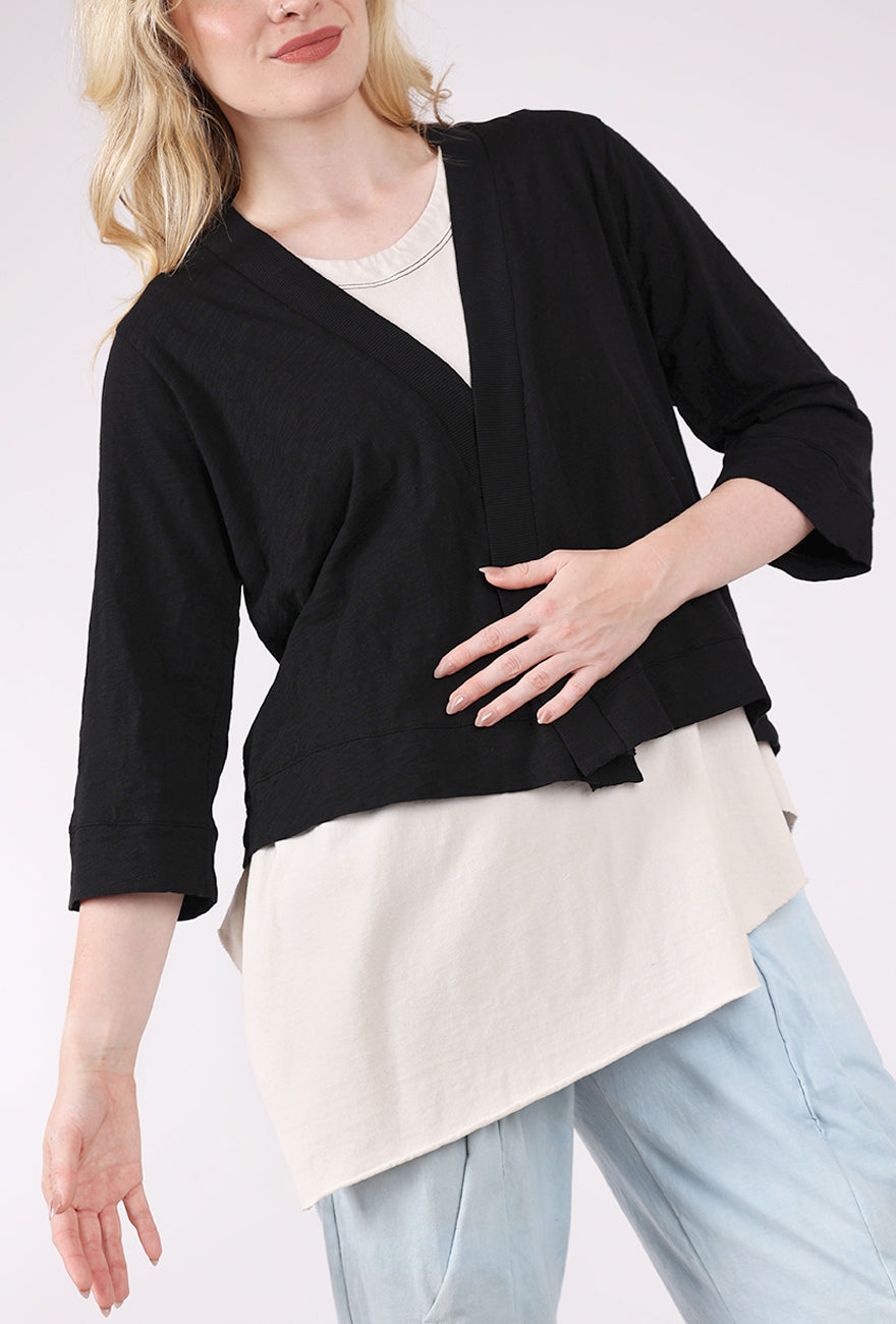 Mododoc Easy 3/4 Sleeve Cardie, Black