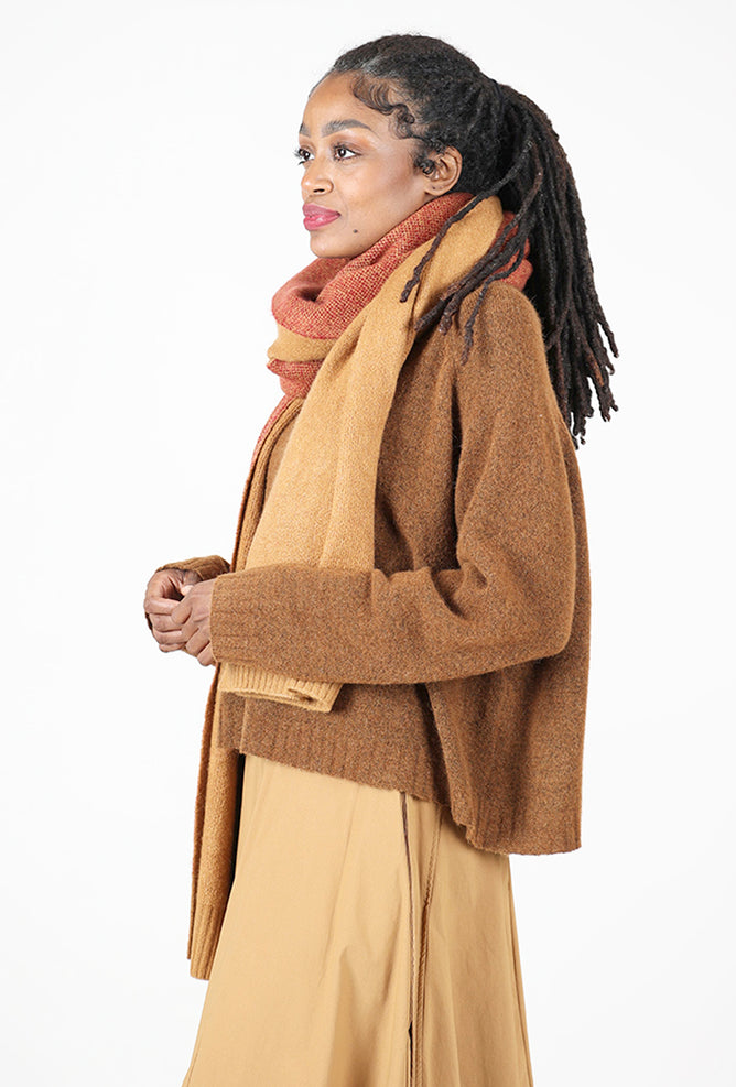 Rundholz Pointillism Jacquard Scarf, Bronze/Lava