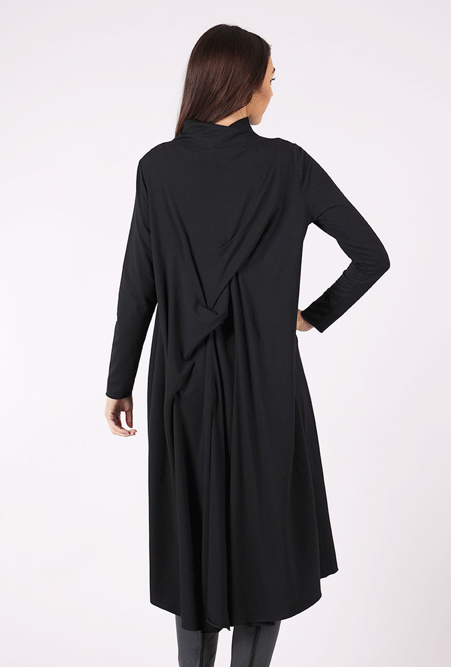 Ozai Tuck Detail Jersey Dress, Black
