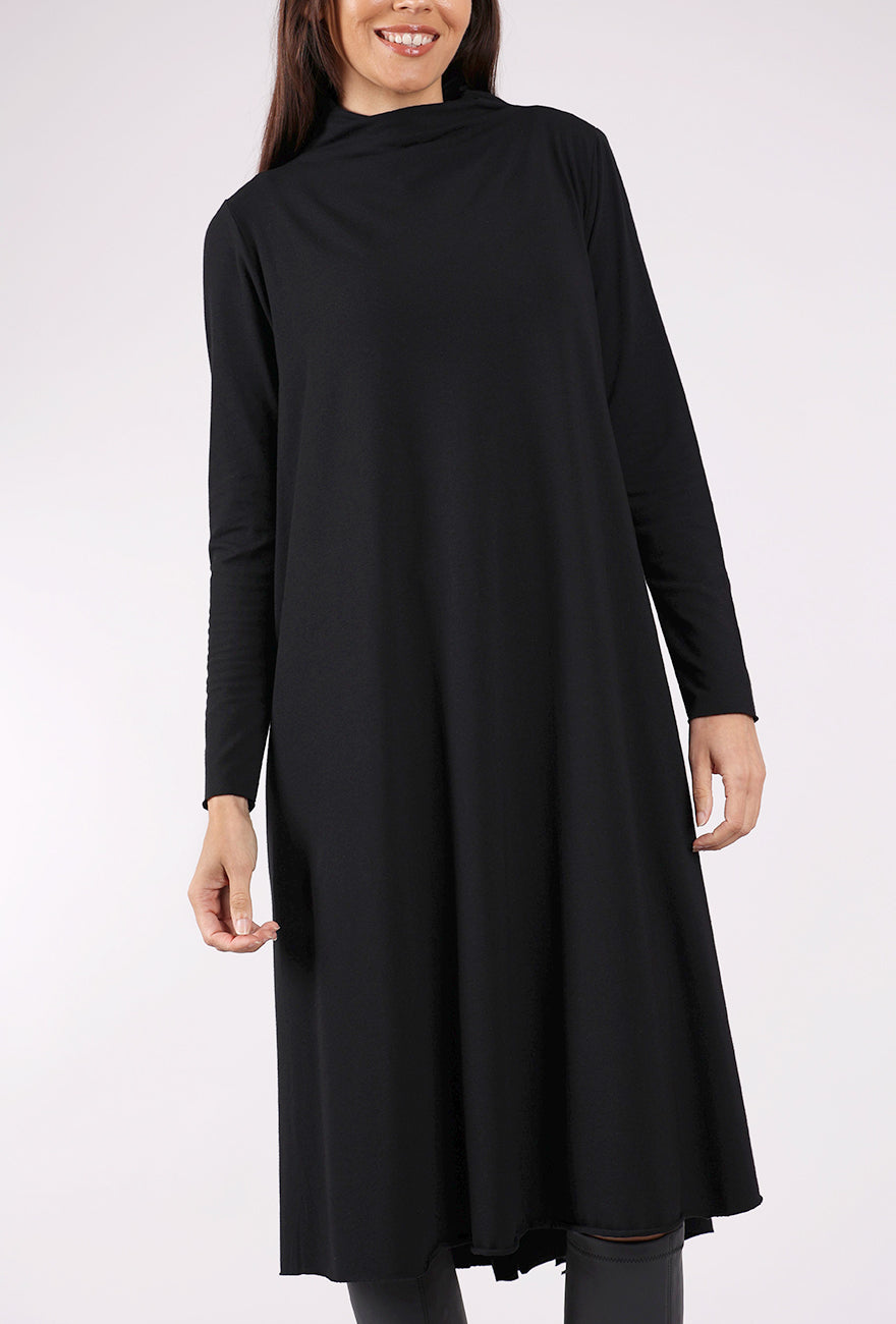 Ozai Tuck Detail Jersey Dress, Black