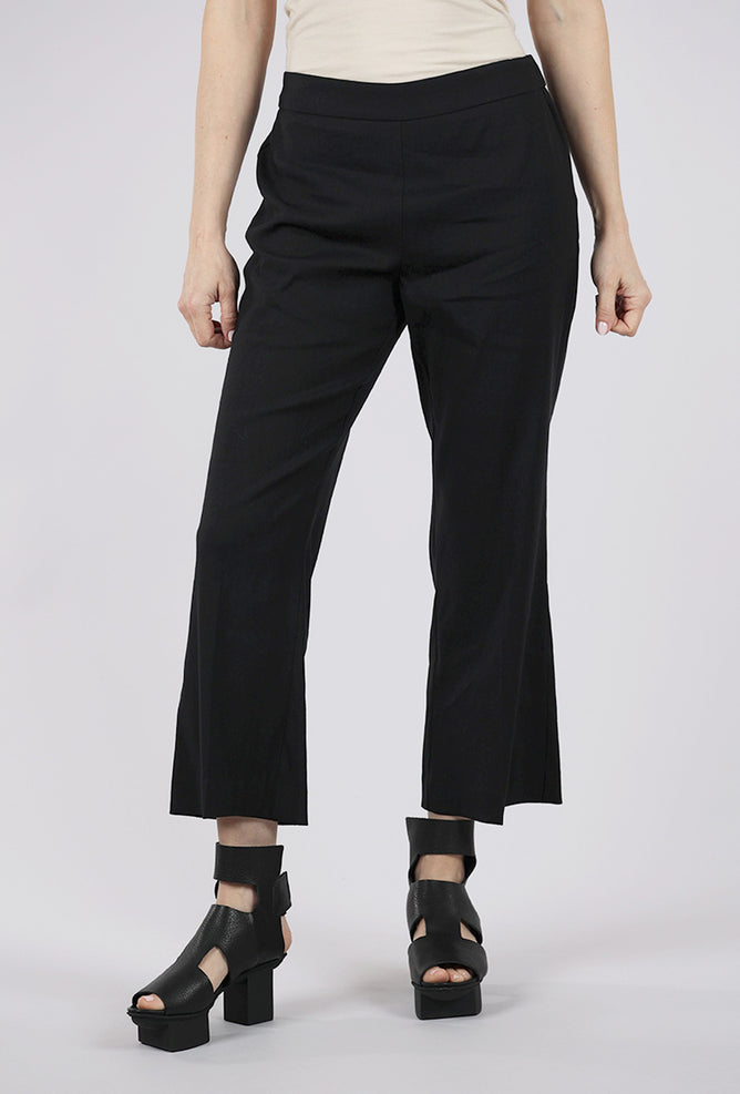 Estelle & Finn Linen Blend Crop Flare Pant, Black