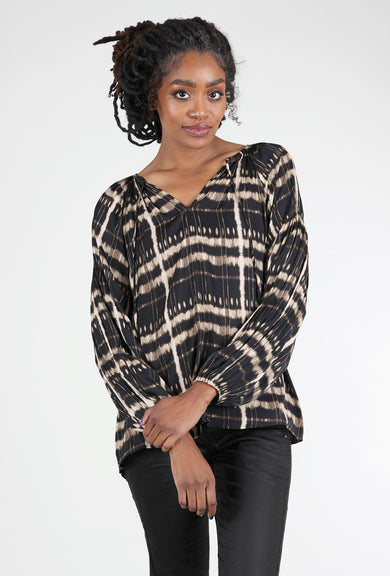 Grade & Gather Flowy Print Blouse, Black