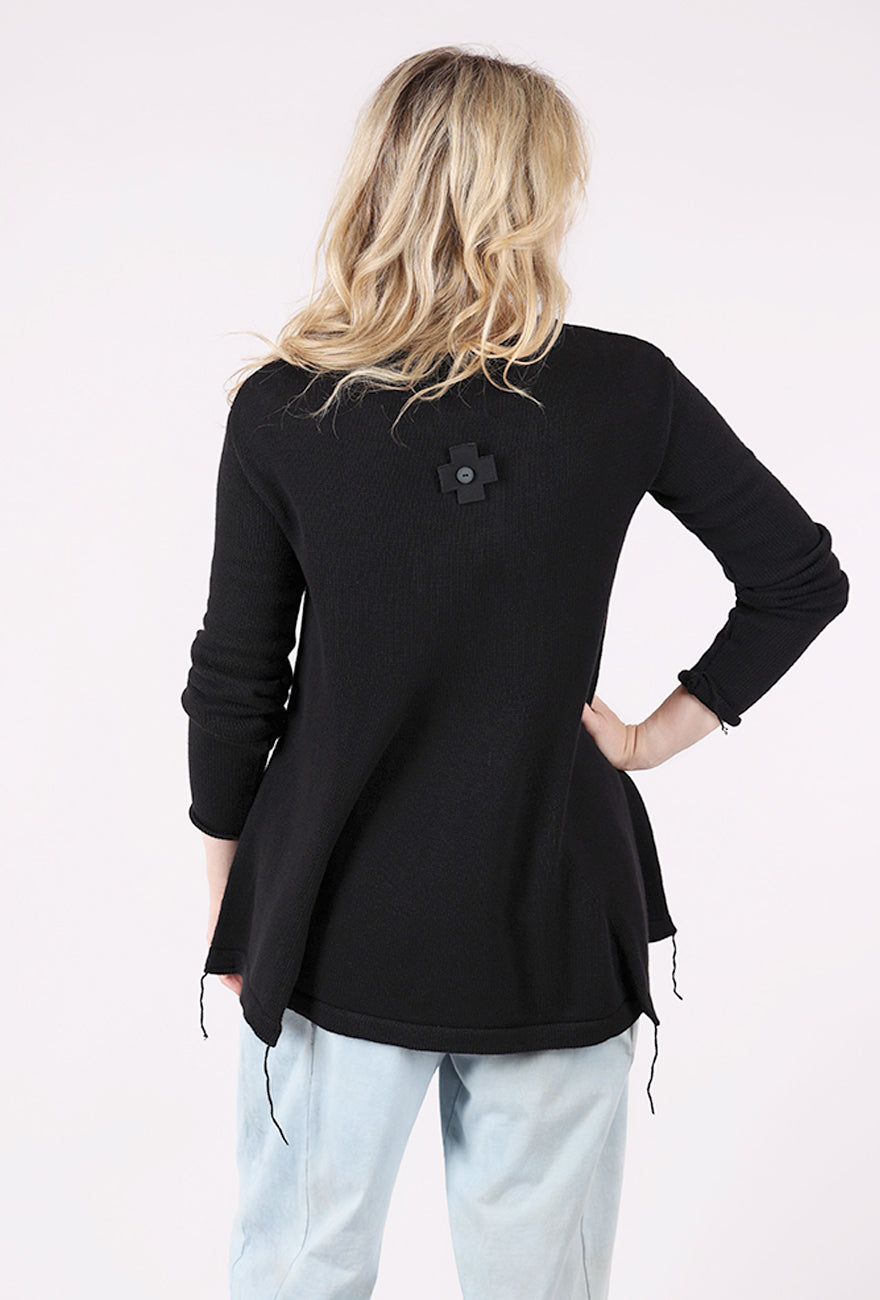 Stitch Knit Sweater, Black