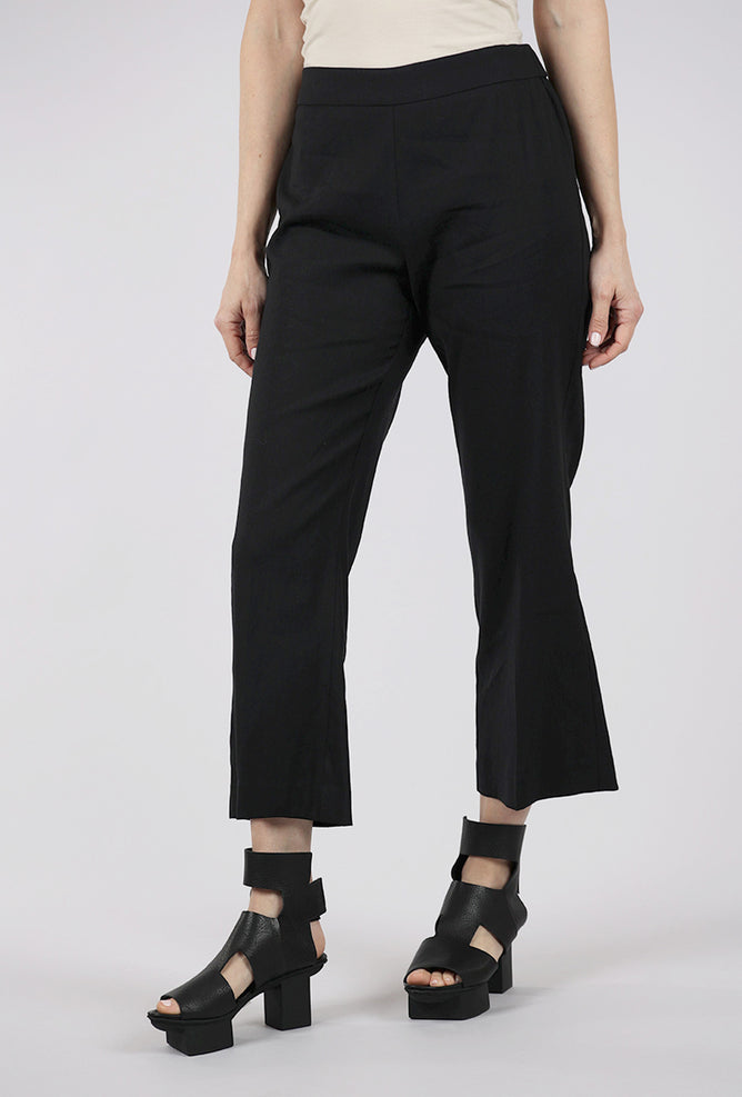 Estelle & Finn Linen Blend Crop Flare Pant, Black