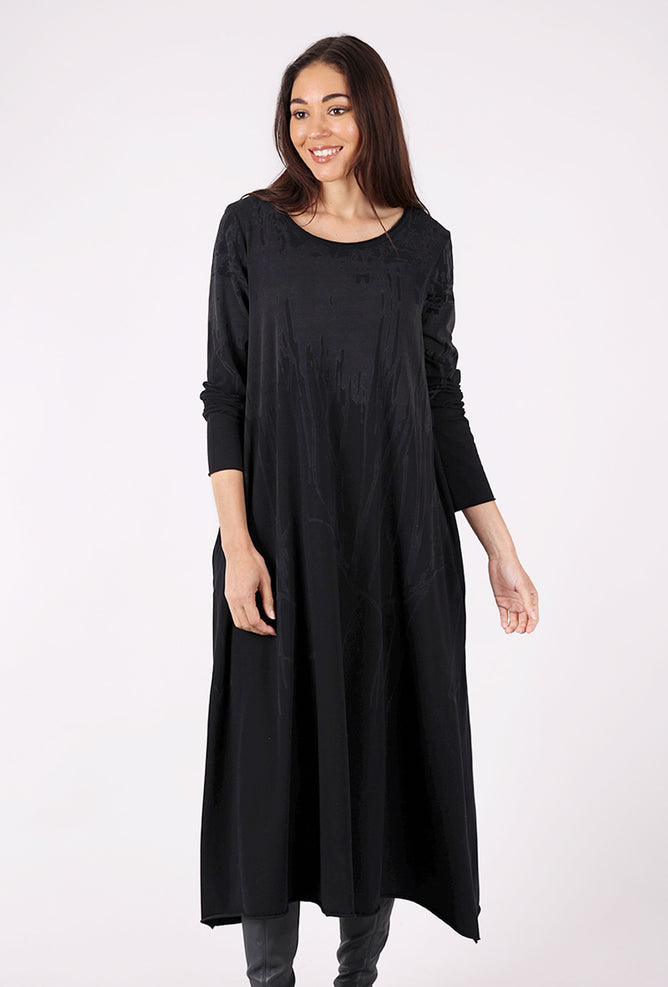 Luukaa Lilith Drip Dress, Ink Black