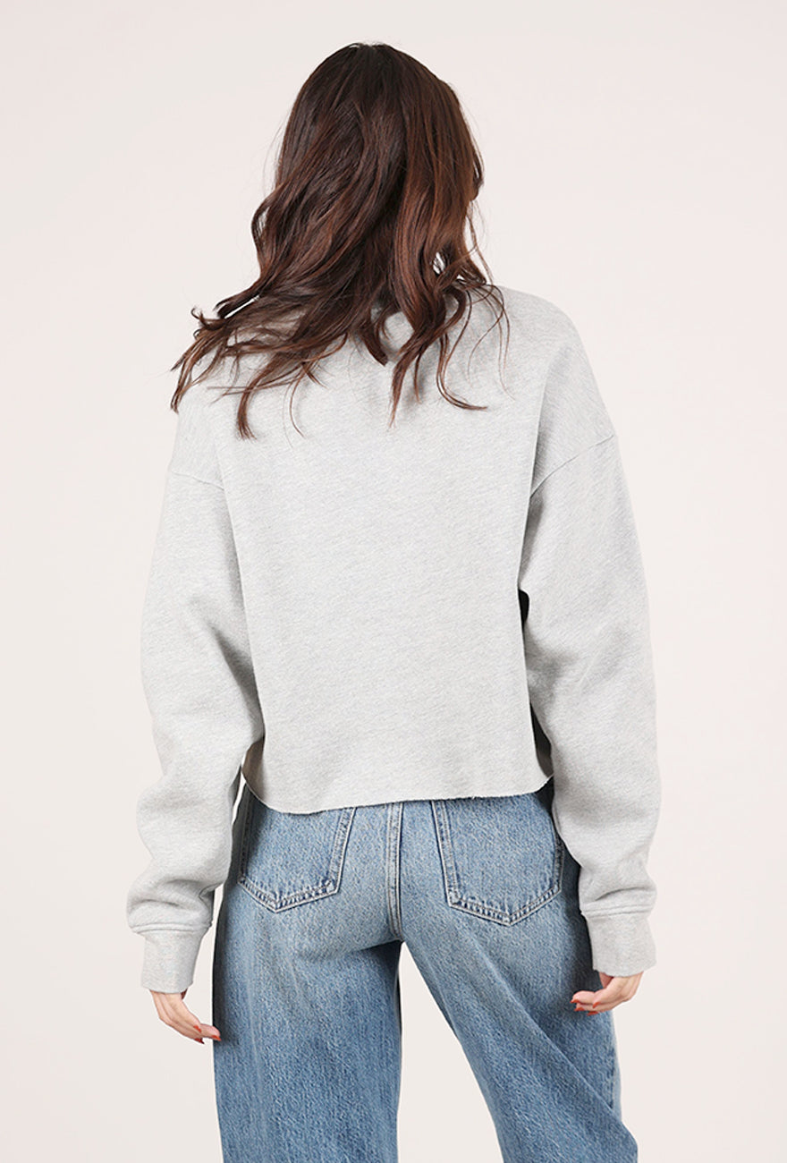 Favorite Daughter The Cropped Collegiate Sweatshirt, Heather Gray