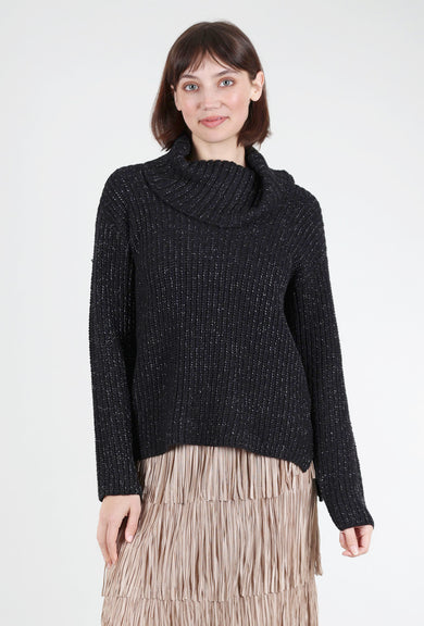 Liv Snow Bunny Shaker Stitch Sweater, Black