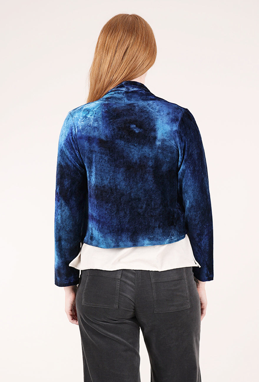 Heyne Bogut Hand-Dyed Velvet Crop Cardie, Blues