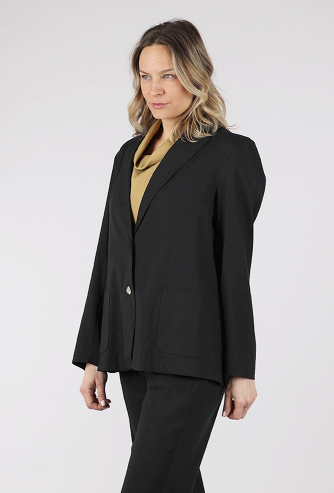 Estelle & Finn Linen Blend Blazer, Black
