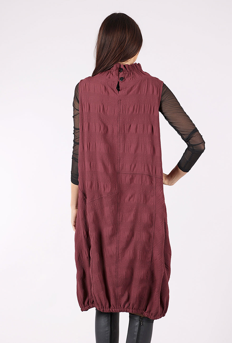 Moonlight Crinkle Crepe Dress, Burgundy