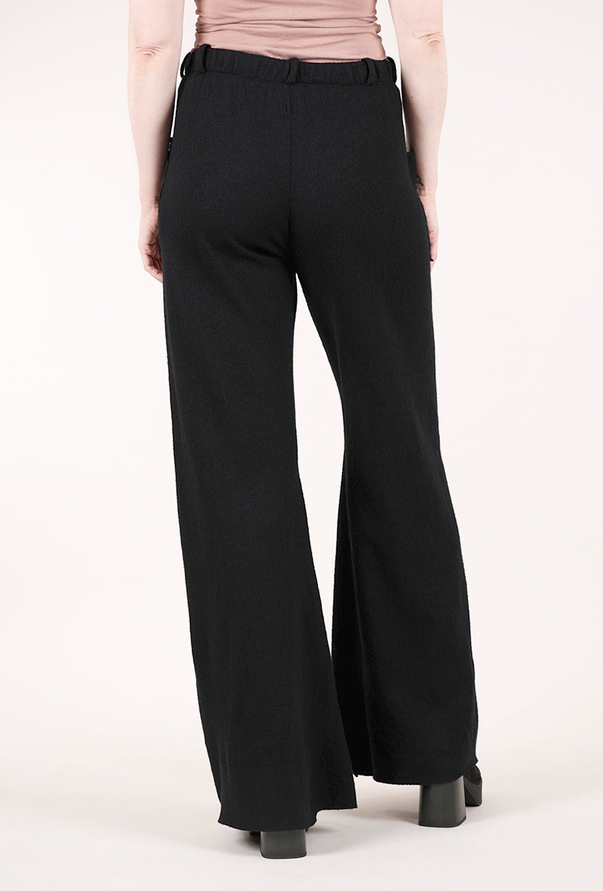 Hannes Roether Wool Drawstring Trouser, Black
