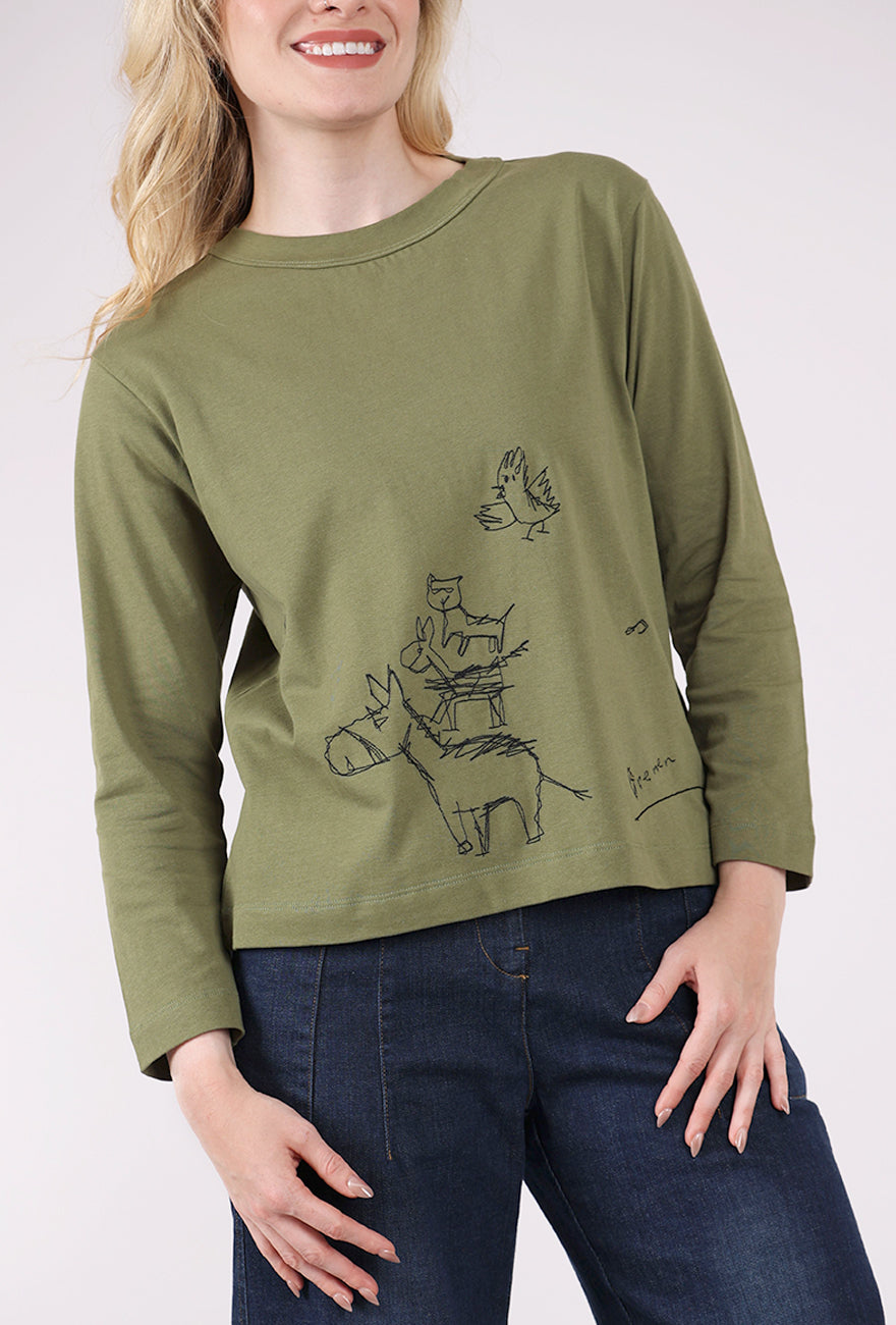 Yoshi Kondo Jazz Stitched Knit Top, Green