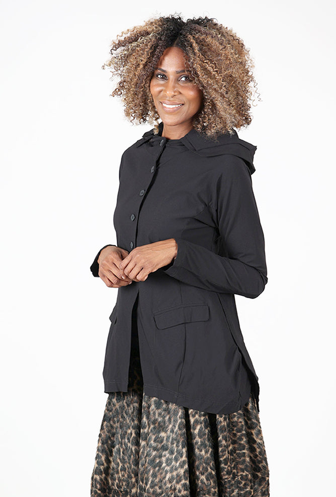 Rundholz Twill Tech Hooded Blazer, Black