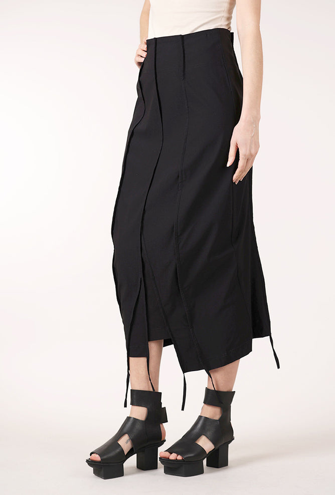 Rundholz Twill Tech Slim Seamed Skirt, Black
