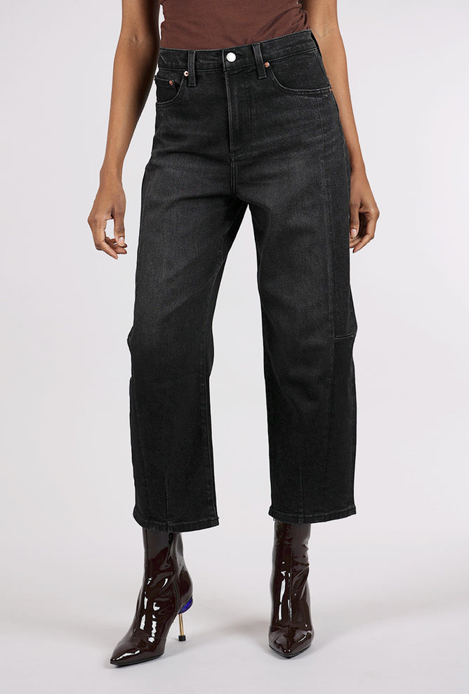 Pistola Eli High-Rise Arched Leg Denim, Dark Midnight