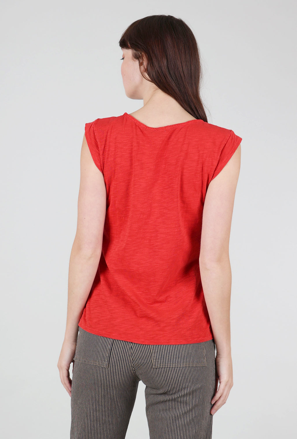 Mododoc Cap-Sleeve Scoop-Neck Tee, Fiesta