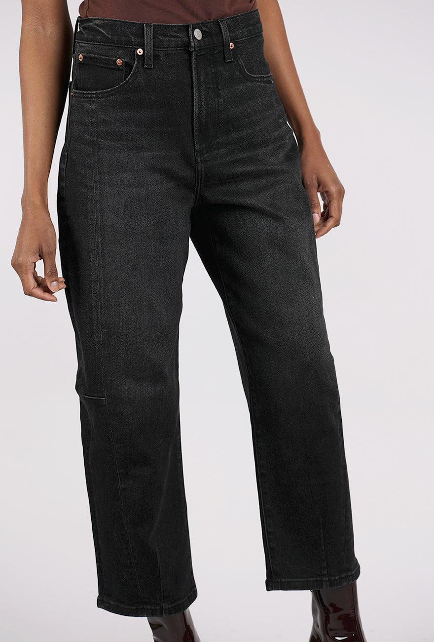 Pistola Eli High-Rise Arched Leg Denim, Dark Midnight