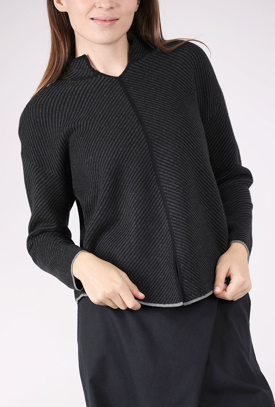 Zaket & Plover Neru Collar Sweater, Black