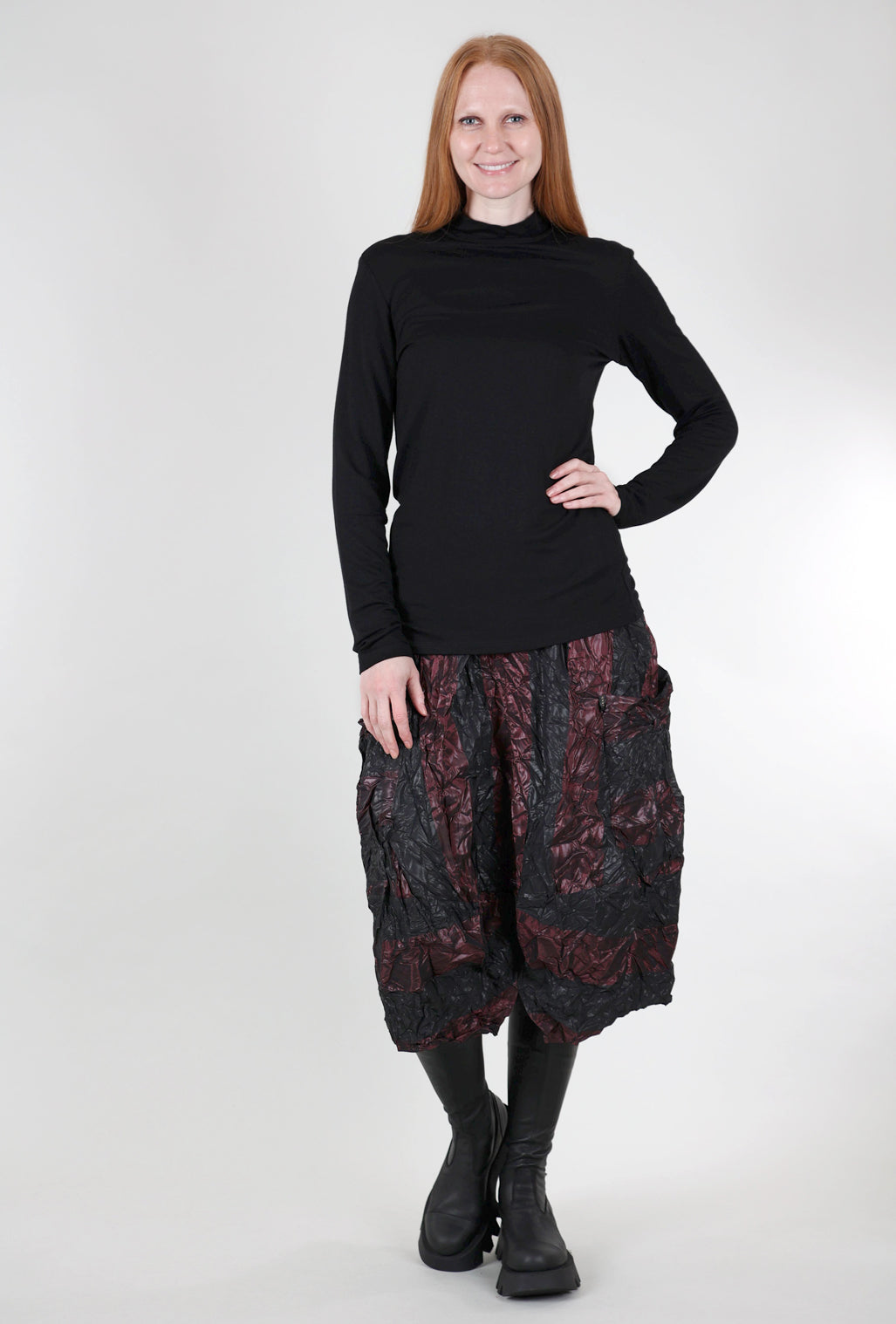 Luukaa Essential Jersey Mock Neck, Black