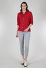 Cut Loose Linen Combo Dolman Shirt, Cardinal Red 