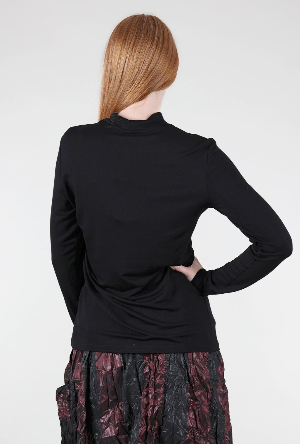 Luukaa Essential Jersey Mock Neck, Black