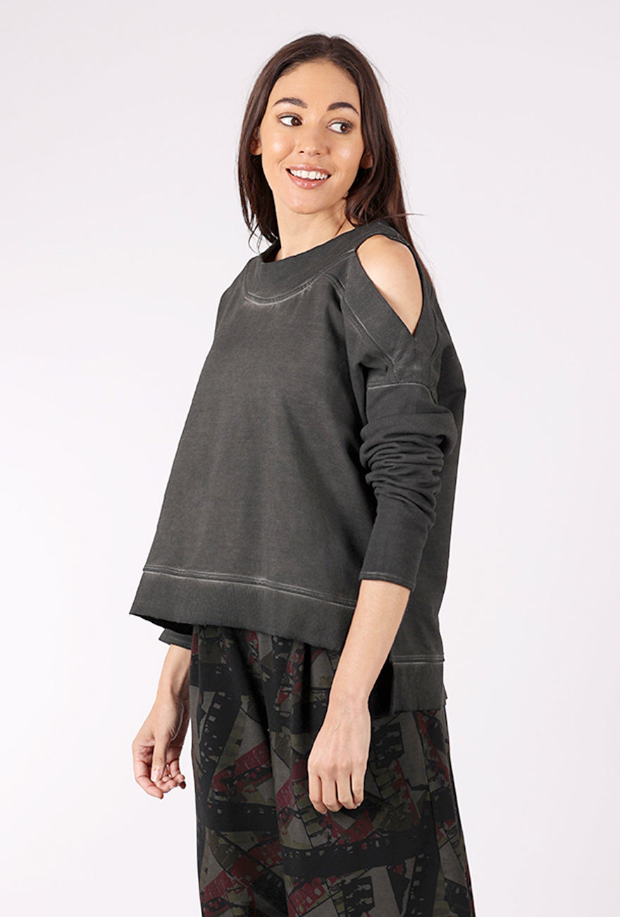 Luukaa Yara Shoulder Top, Misty Black