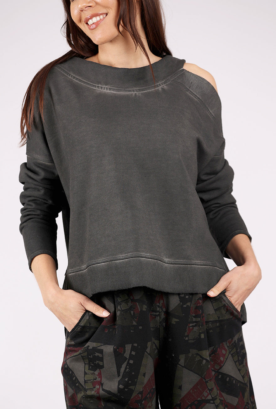 Luukaa Yara Shoulder Top, Misty Black