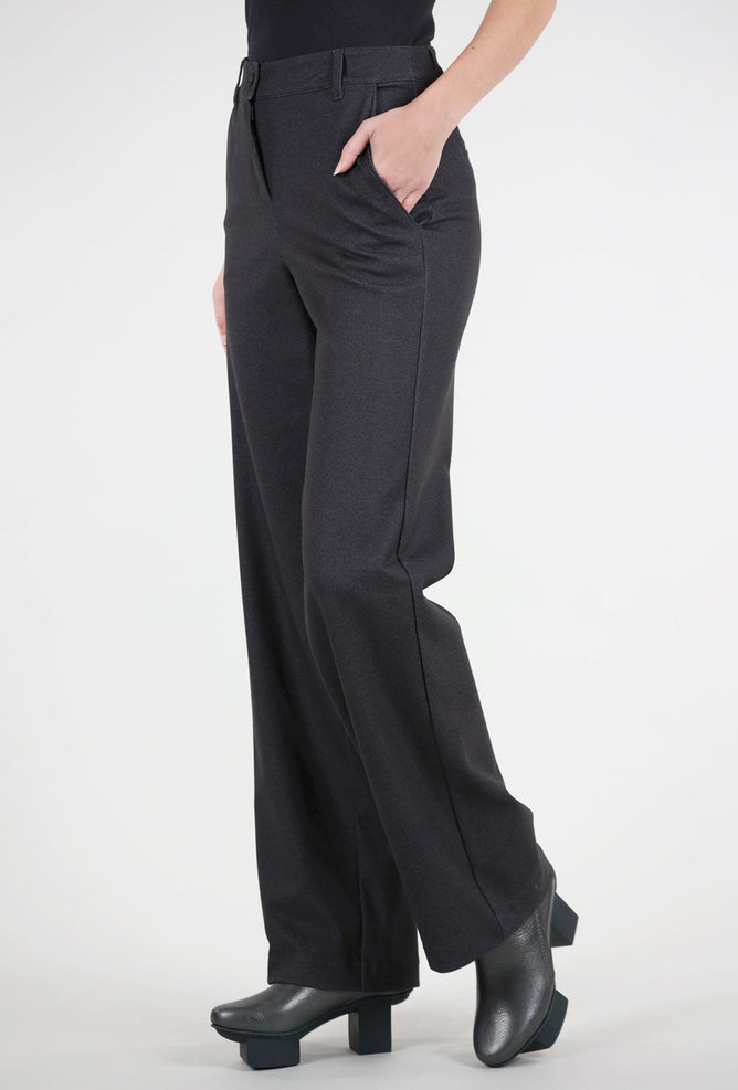 Robell Cloe Brushed Ponte Trouser, Charcoal