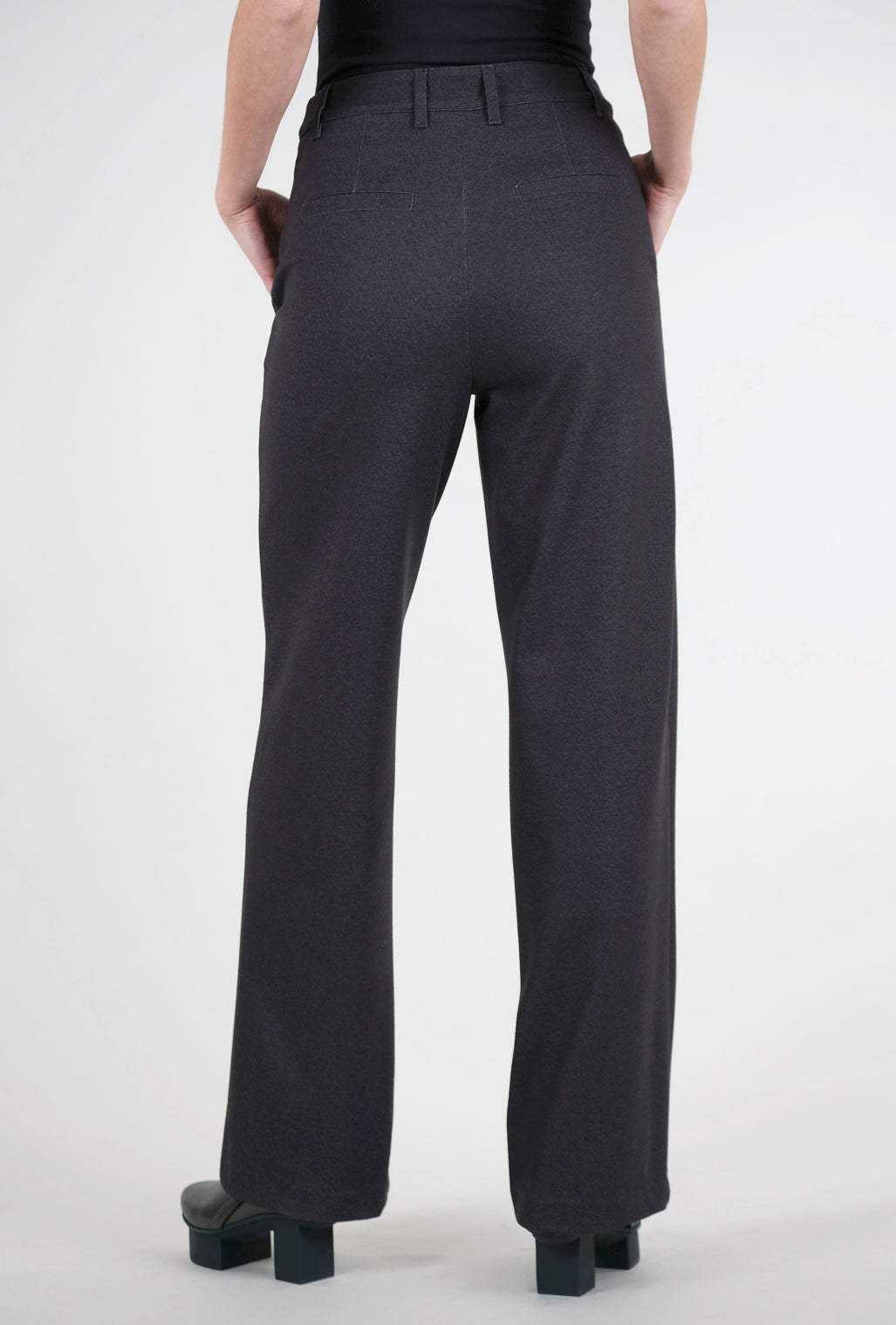 Robell Cloe Brushed Ponte Trouser, Charcoal