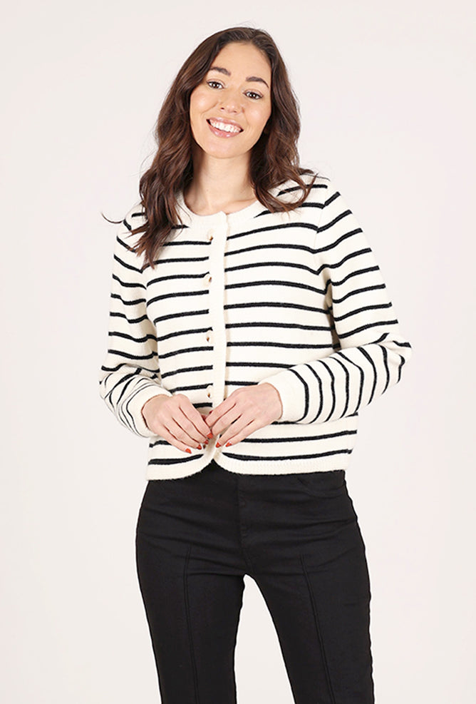 Pink Martini Chastain Sweater, Ecru/Black