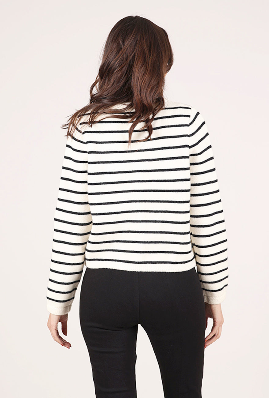 Pink Martini Chastain Sweater, Ecru/Black