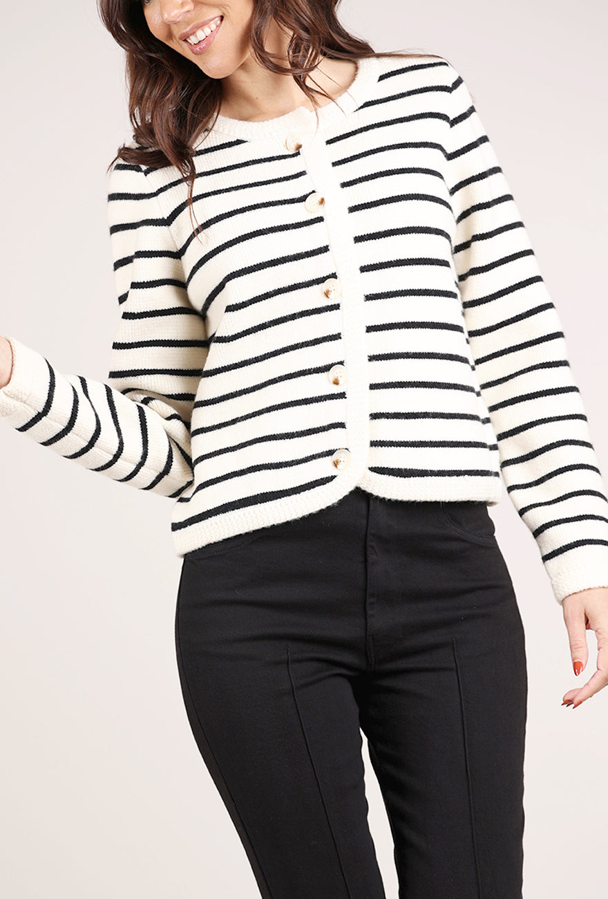 Pink Martini Chastain Sweater, Ecru/Black