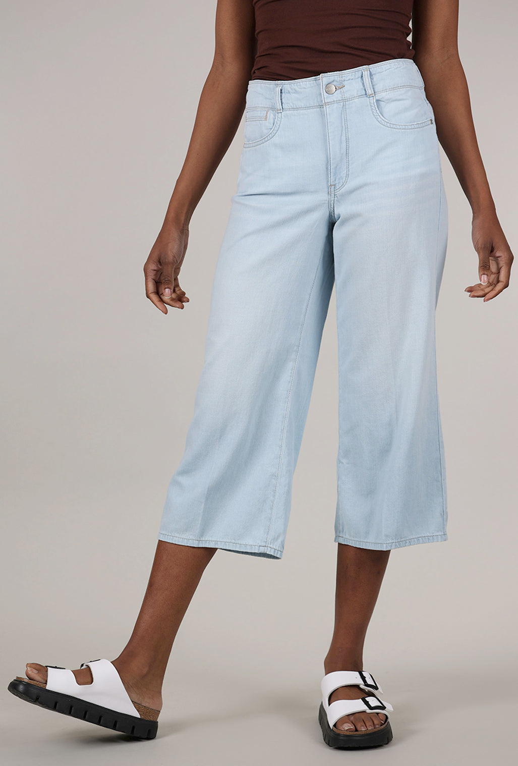 NYDJ Brigitte Wide-Leg Crop Jean, Ocean Front