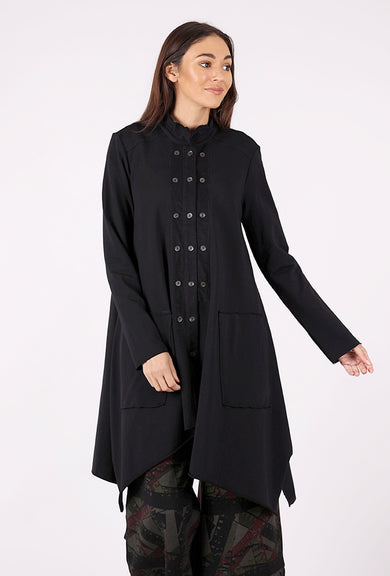 Luukaa Raven Long Cord/Jersey Jacket, Black