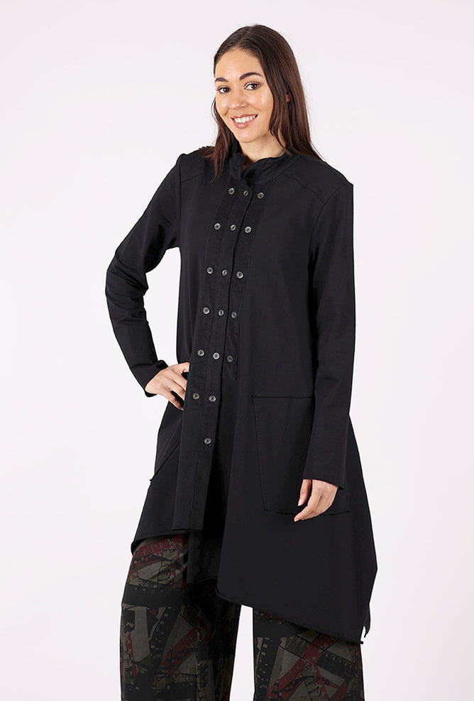 Luukaa Raven Long Cord/Jersey Jacket, Black
