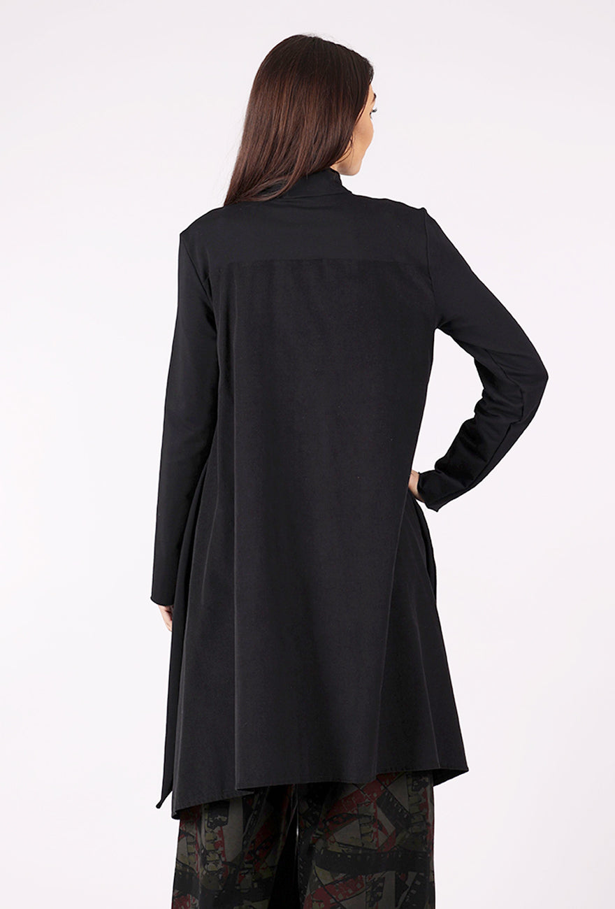Luukaa Raven Long Cord/Jersey Jacket, Black