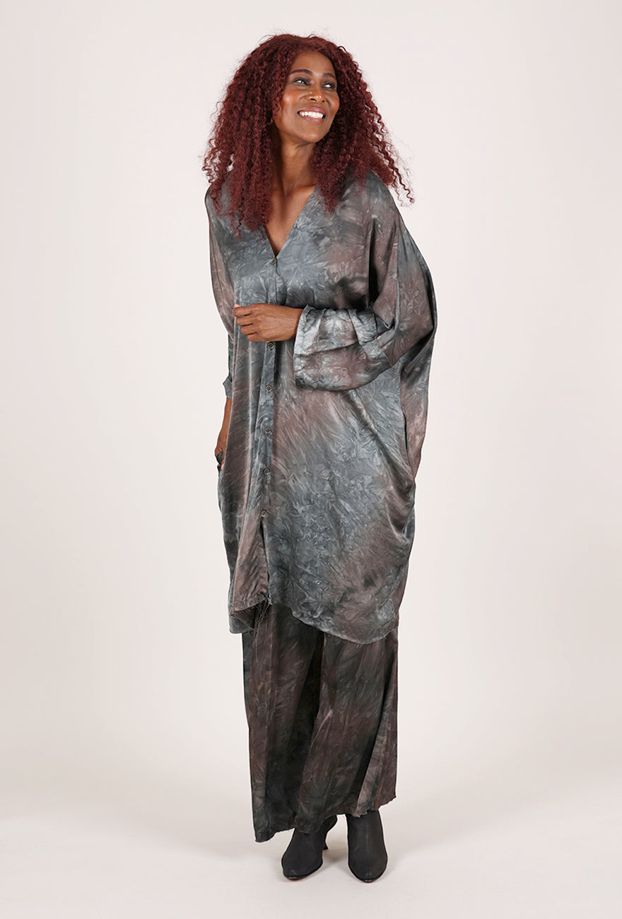 Sanctamuerte Midi Kimono Tunic, Bengal Brown