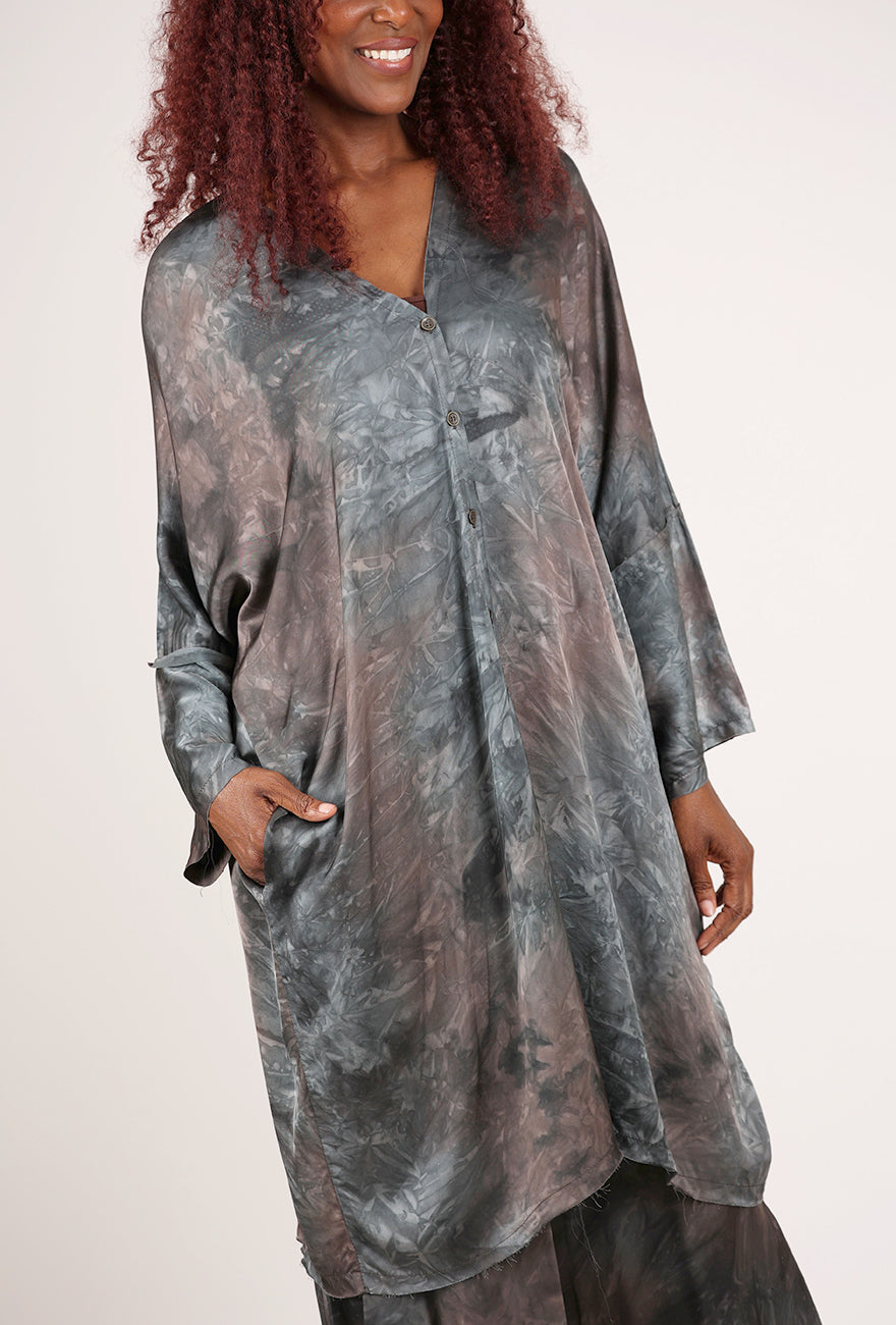 Sanctamuerte Midi Kimono Tunic, Bengal Brown